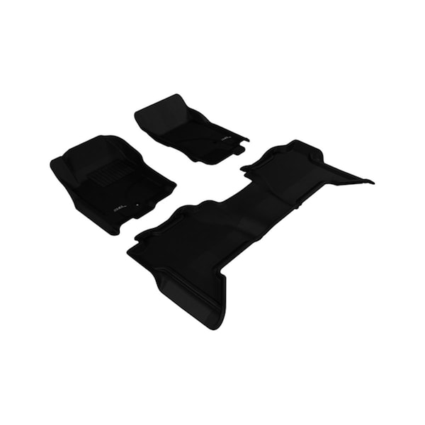 3D Maxpider L1NS03701509 NISSAN XTERRA 2005-2014 KAGU BLACK R1 R2 Floor Mat L1NS07201509 - main
